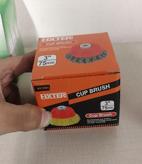 75MM OD Brass Wire Cup Brush / Grinder Wire Cup Brush For Removal Rust