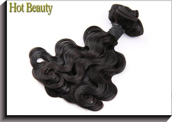 Small Body Wave 7A Grade Virgin Human Hair Bundles Natural Black , Soft