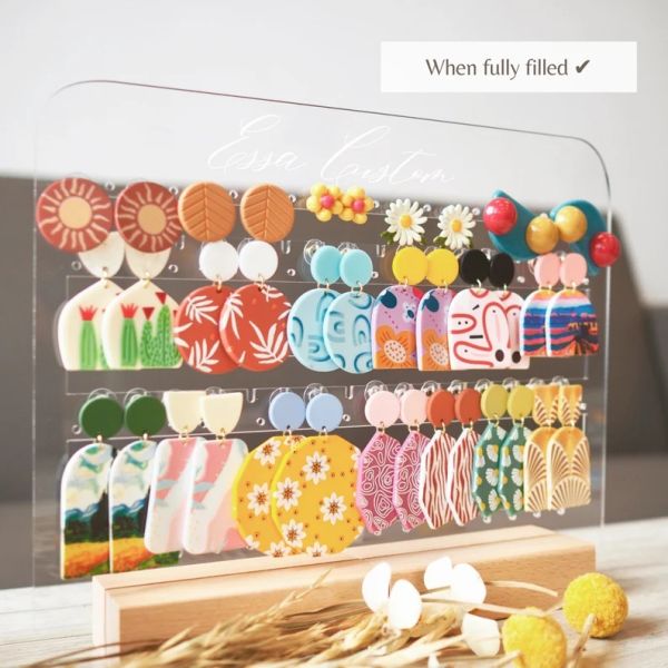 Muestra de joyas personalizadaJewelry Stand Decoración de habitaciones de niñas Contenedor de pendiente de joyas acrílicas Stand de joyas Organizador de pendientes