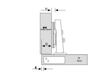 Dia 35mm Nickel Plated 165 Degree Cabinet Door Hinges