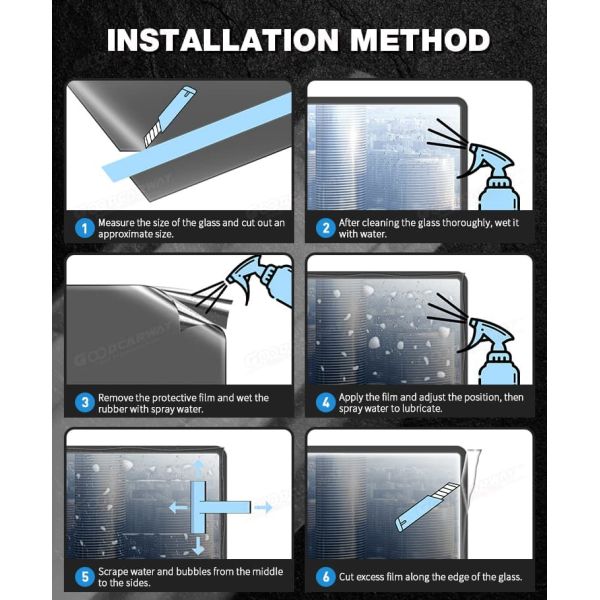 8mil Medium Tint Window Safety Film 20% VLT UV99% Impact Resistant Glass Layer