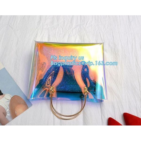 Waterproof transparent pvc shoulder bag beach tote bag, Stylish young outdoor carry clear pvc shoulder bag, PVC Beach To