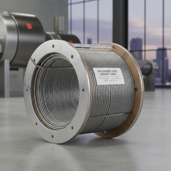 Galvanized Steel Aircraft Cable 2.0mm Diameter with 1770 MPa Tensile Strength and GBT20118-2006/DIN3055-72 Standard