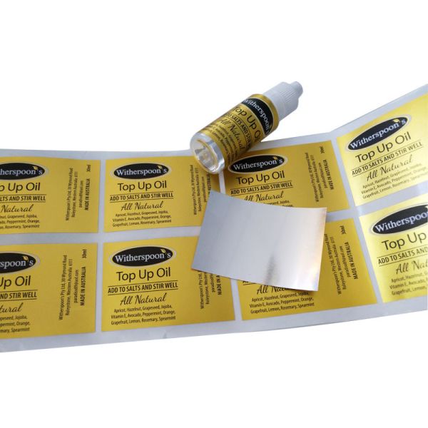ISO9001 Waterproof Glass Bottle Sticker Labels Vinyl Roll Ml for Cosmetic Essential Oil