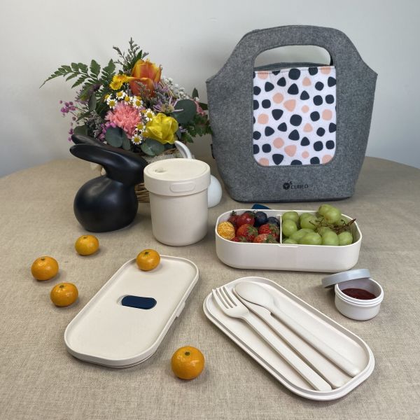 Sample Free Sample Food Grade Microwave Safe Plastic Bento Lunch Box with Cutlery 226g