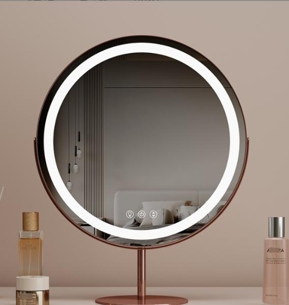 LED Makeup Mirror with Smart Touch Buttons USB Charging Interface and PVC Backboard for Personal Beauty
