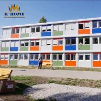 Bâtiment scolaire à trois niveaux de salles de classe portatives de conteneur de mur de roche