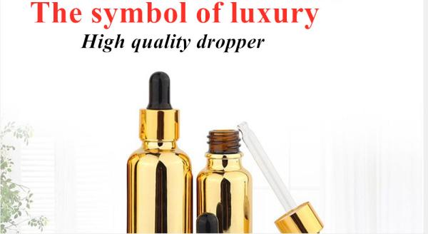 Electroplating Essential Oil Glass Dropper Bottle 50ml Amber Tincture Bottles
