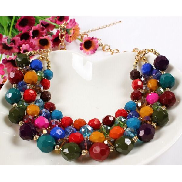 Bohemian wild color bead earrings Necklace Set