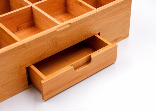 bamboo tea box tea bag organizer with drawer for hot selling