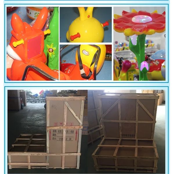 Amusement Park Arcade Carousel Kiddie Ride With Rail Trackless Train