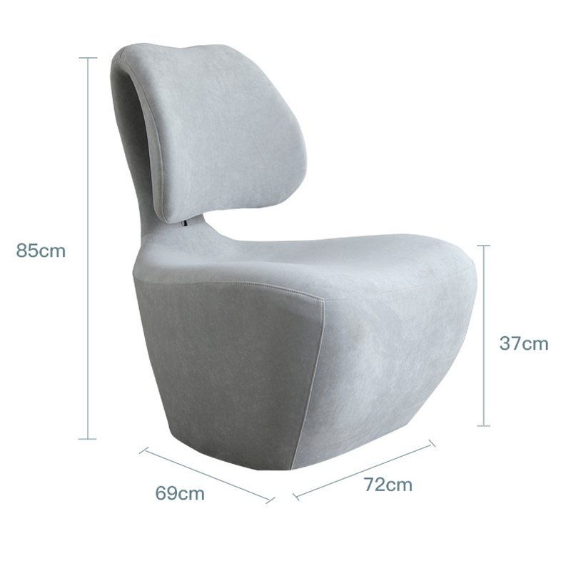Modern Single Sofa Chair Rebonded Foam Armless Lounge Indoor Stool for Home Hotel Villa Leisure Accent Fabric Chair for Bedroom