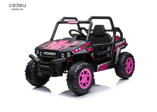 Pink Kids Electric UTV Dual Drive Kid Size Music And Horn Sound