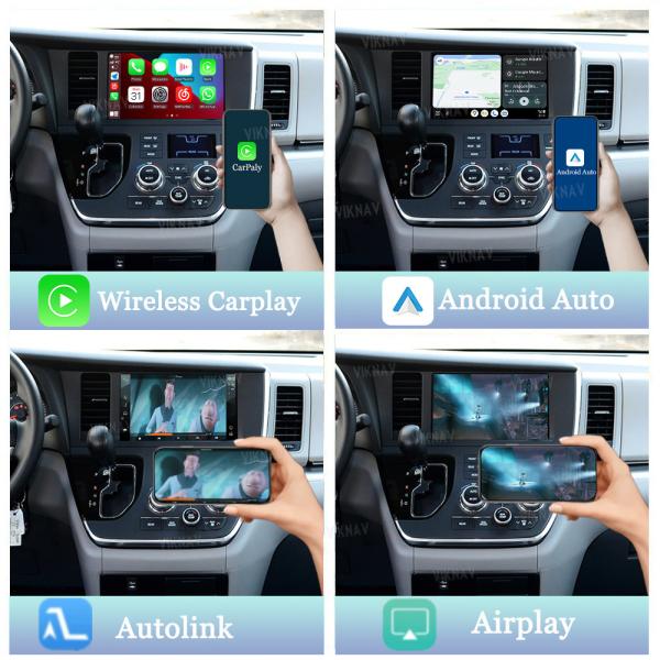 Viknav Linux システムデコーダーボックス Apple Android 無線自動カープレイ Toyota Sienna 2015-2017