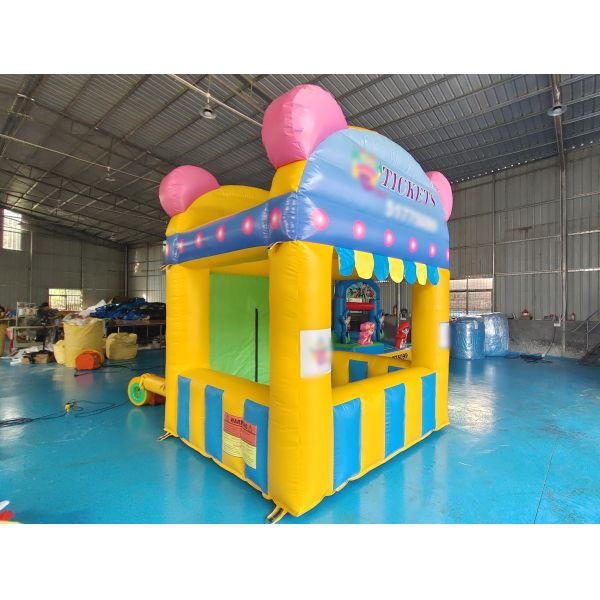 Commercial Inflatable Ticket Kiosk Inflatable Playground Ticket Selling Tent Advertising Signs For Party Outdoor