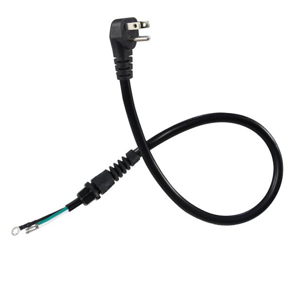 90° Angle NEMA5-15P to EU Schuko Plug Cable, 3-Core Bare Copper Wire, Strain Relief, for Home/Workshop, 1.8m/2m/3m