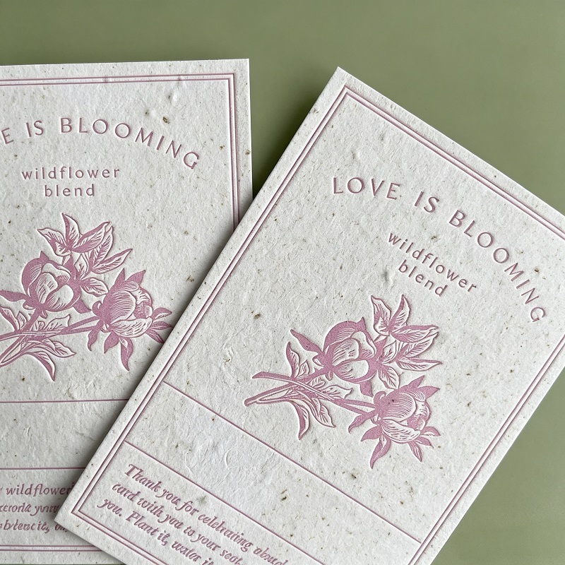 Plantable Seed Paper Greeting Cards With Wildflower Blend And Letterpress