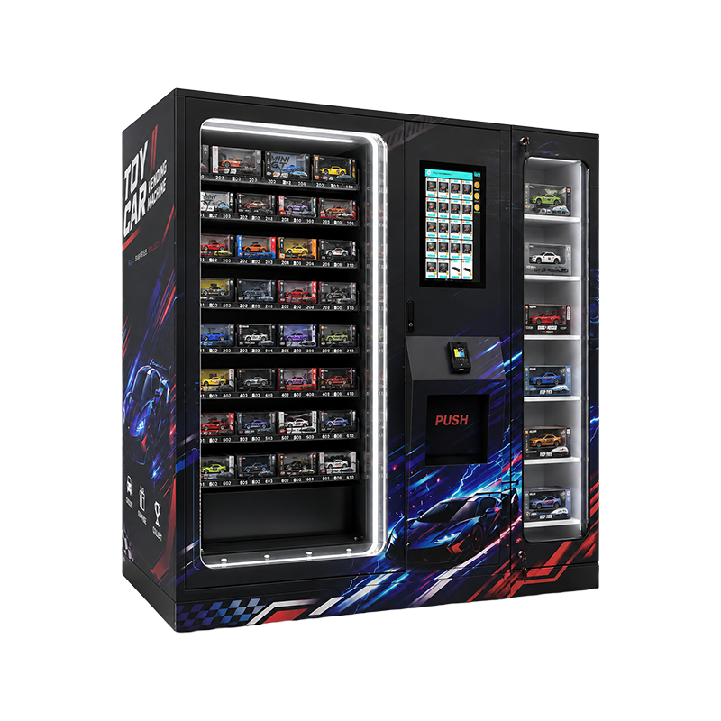 Toy Vending Machine with Transparent Display Cabinet for Automated Toy Car Sales and Enhanced Retail Experience