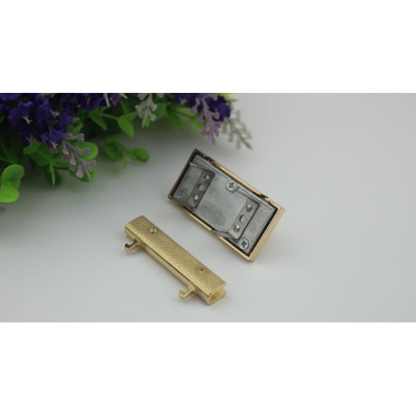 Hot Sale Durable Nickel Color Metal Press Lock Clasp Purse Closure Squeeze Turn Lock