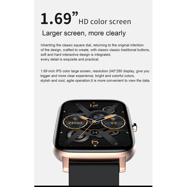 H80 Men'S Touch Screen Watch Cross Border Weather Music Sleep Heart Rate Blood Pressure Blood Oxygen Bracelet