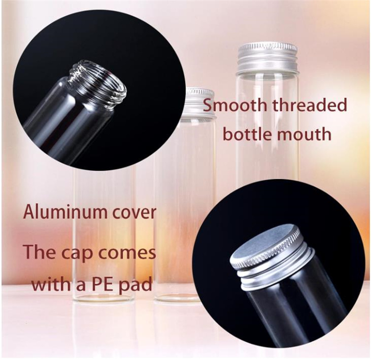 Laboratory Clear Flat Bottom Borosilicate Glass Test Tube Glass Tube with Screw Cap
