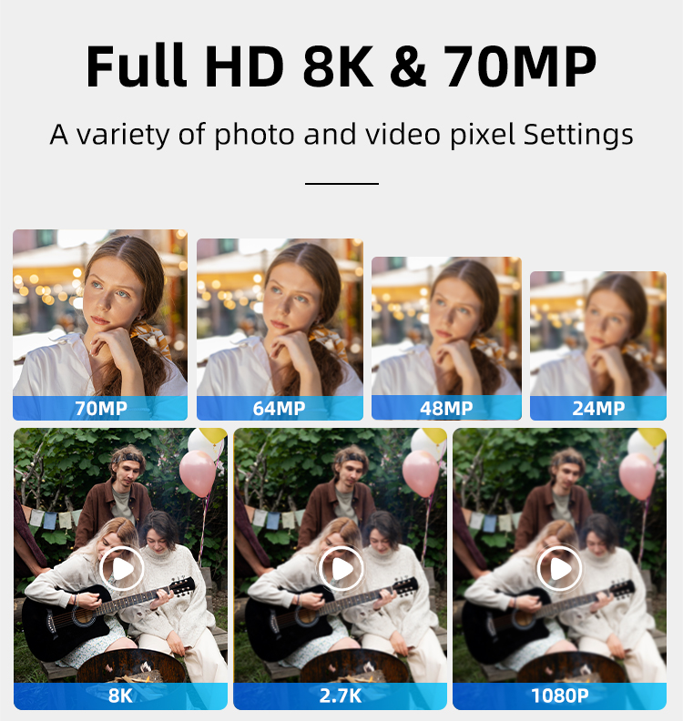 8K 70MP Professional Video Camera with 18X Zoom Anti-Shake WiFi Ideal for Vloggers Photographers and Beginners As Christmas Gift