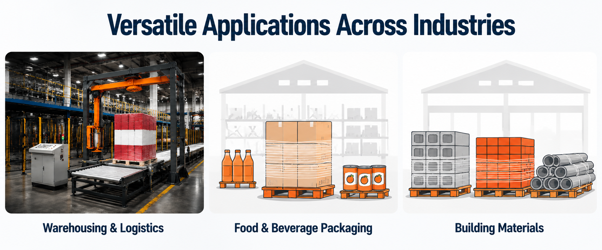 Intelligent Cantilever Automatic Pallet Wrapping Machine 30-35 Loads/Hour