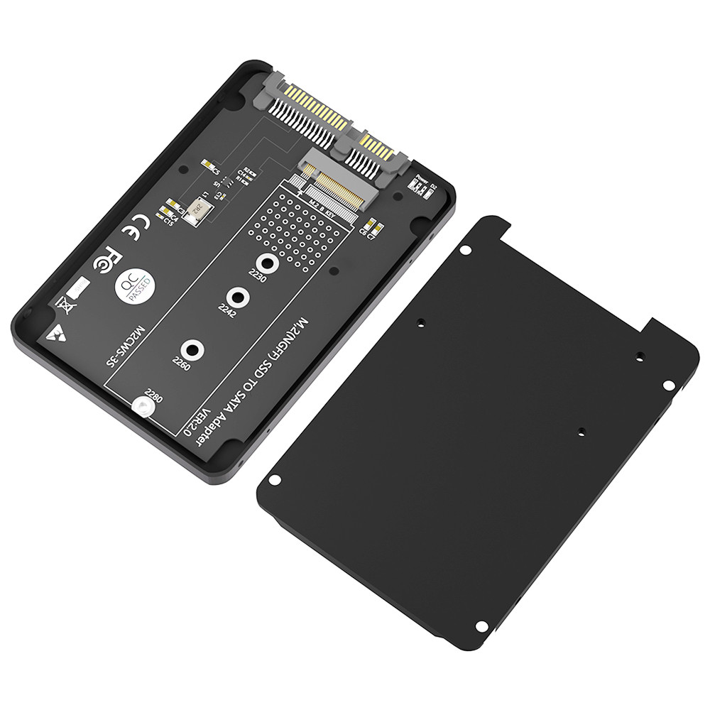SSD корпус M.2 SATA SSD B Ключ к SATA3.0 2,5 дюймовый адаптер конвертер 7 мм алюминиевый корпус Черный ящик для 2230 2242 2260 2280 M2 SSD