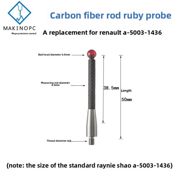 Makinopc CNC Machine Tool Probe Head with M4 Thread New Condition Domestic Steel 3D Ruby Core Engine Component 3 Months Warranty