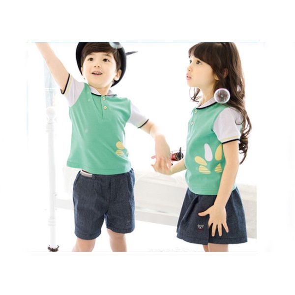 Quick Dry School Uniform Short Soft Feeling Anti - Wrinkle For Kindergarten Kids