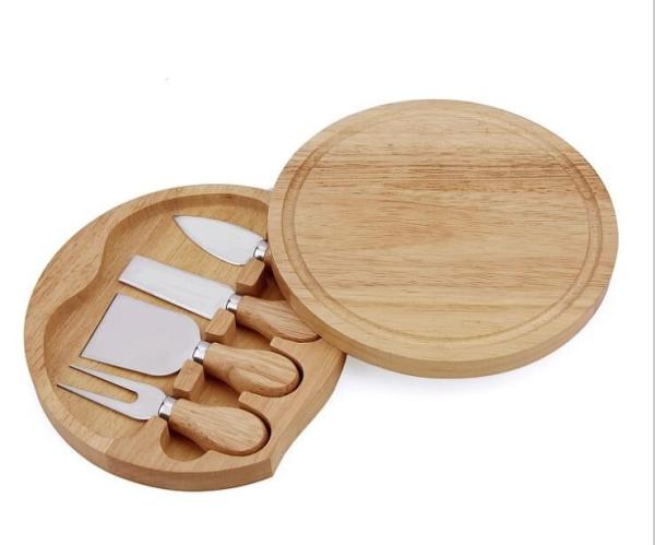 Home Organic Bamboo Cutting Board With Drawer , Bamboo Cheese Set SGS Approved