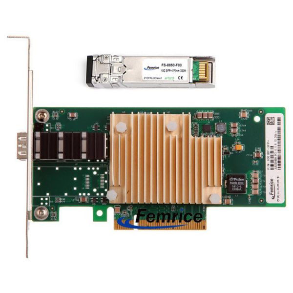 Femrice 10G Gigabit Ethernet Server Interface LAN Card Single SFP+ Fiber Port