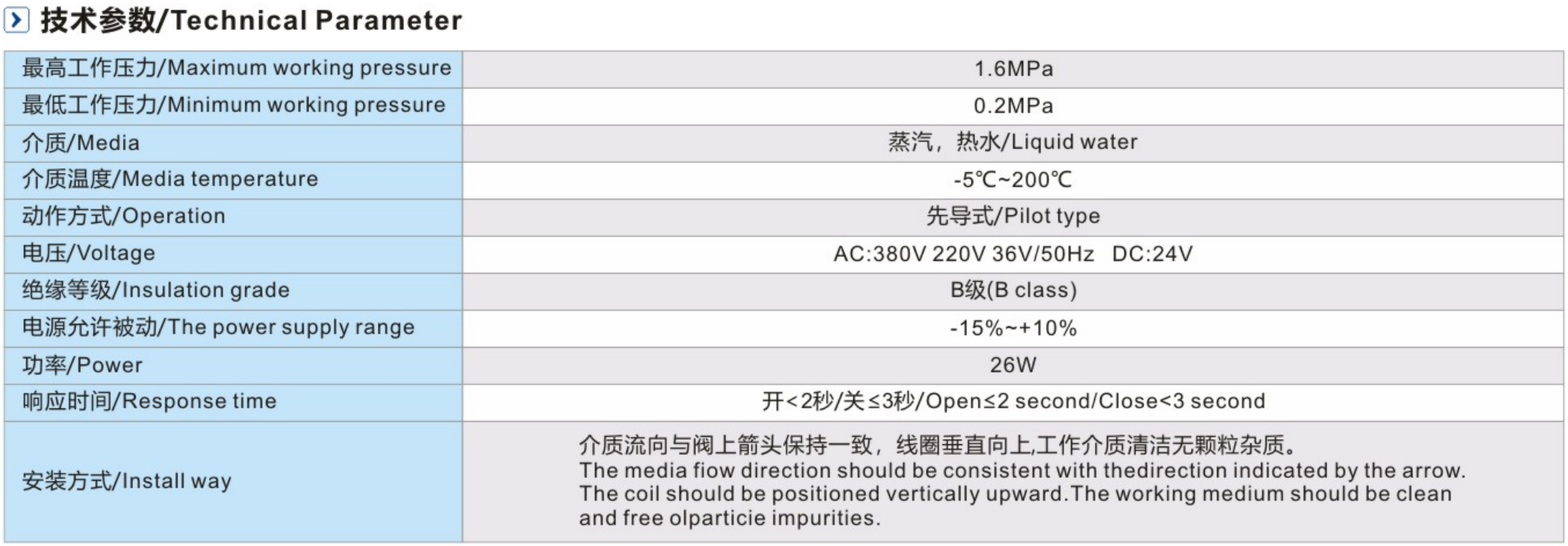2L Series Pilot Operated Piston Type Steam Solenoid Valve