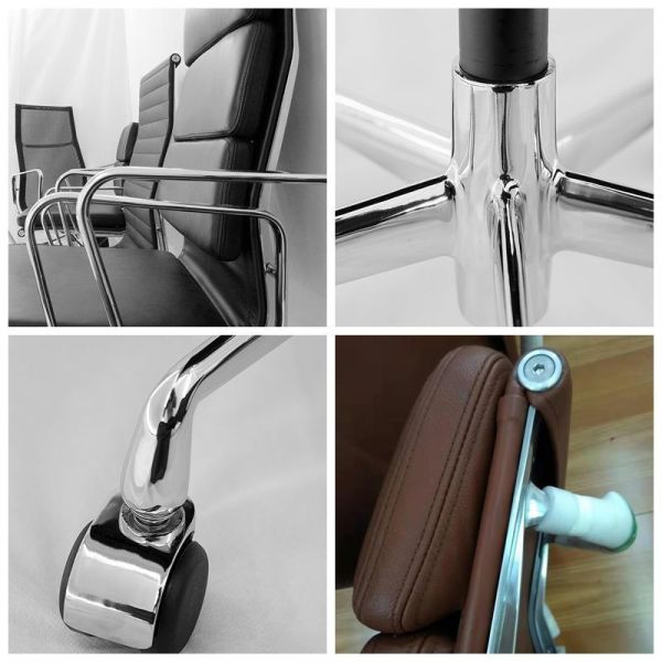 Modern Executive Leather Office Chair Soft Pad Aluminum Frame / Swivel Leather Office Chair