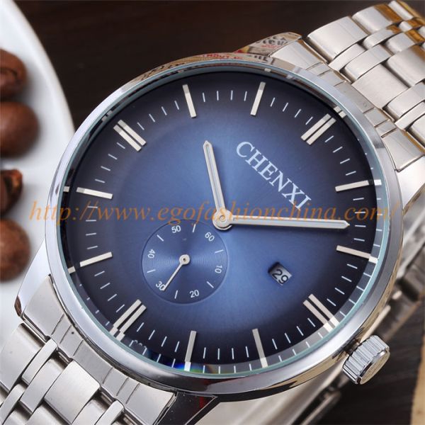 060A Leopard Blue Red White Mens Watch Stainless Steel Band Big Dial Watch Quartz Watches