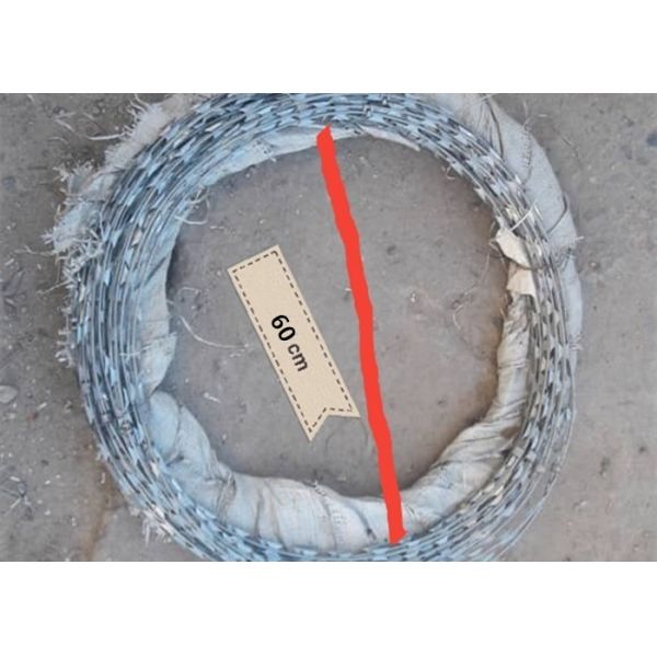 60cm Helical Barbed Galvanized Steel BTO 22 Razor Wire