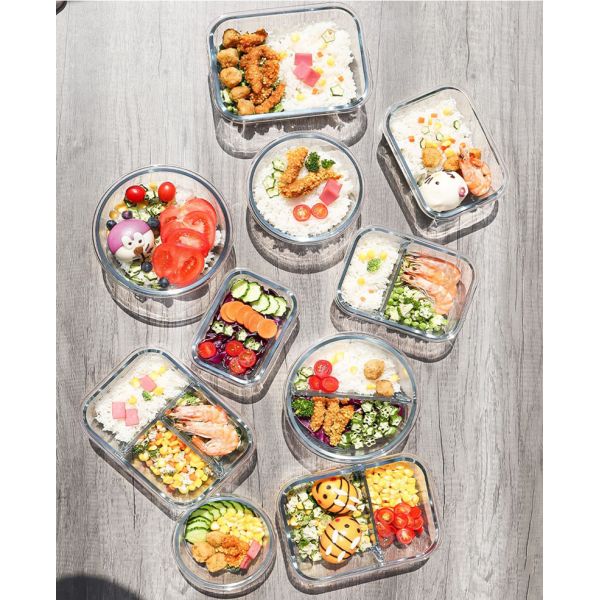 Пищевой контейнер боросиликатного стекла 950ml печи безопасный