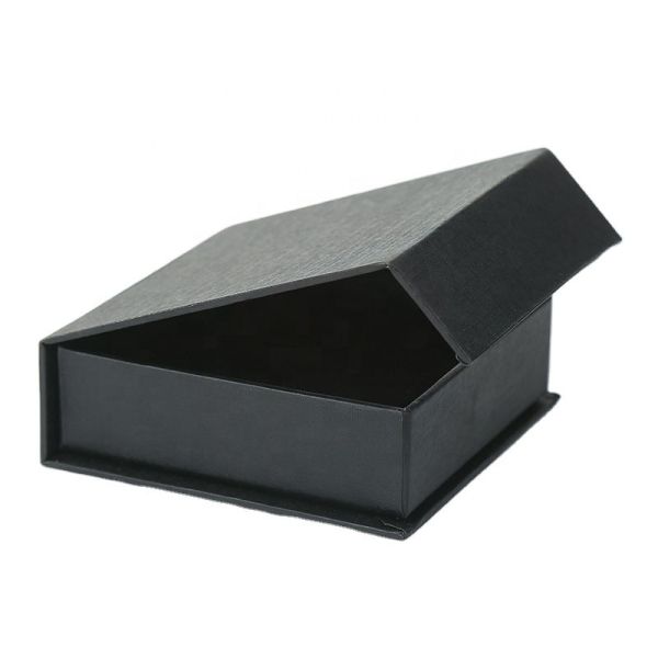 Customized Black Magnet Jewelry Box with 90*90*35mm Dimensions and Customized Logo
