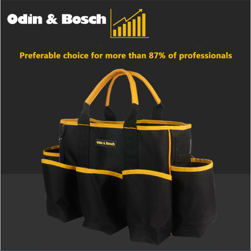Customized Carpenter Gardening Plumber Multi-Functional Organizer Kit Open Top Electrician Tool Bag
