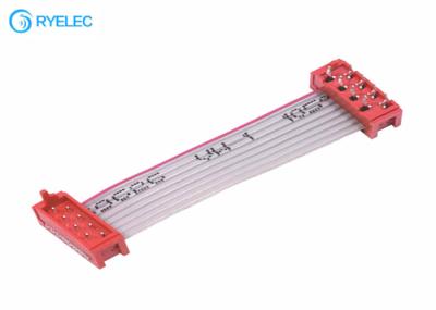 8 Pin 20 Pin UL2651 Flat Ribbon Cable Assembly Red Idc Socket Connector