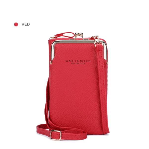 Removable Strap PU Phone Bag 11cm 19cm Yellow Leather Crossbody Bag