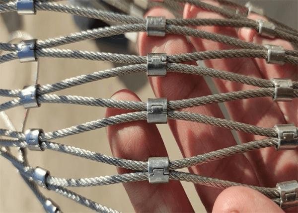 304 316 Stainless Steel Cable Mesh , Custom Zoo Decorative Wire Mesh Fence