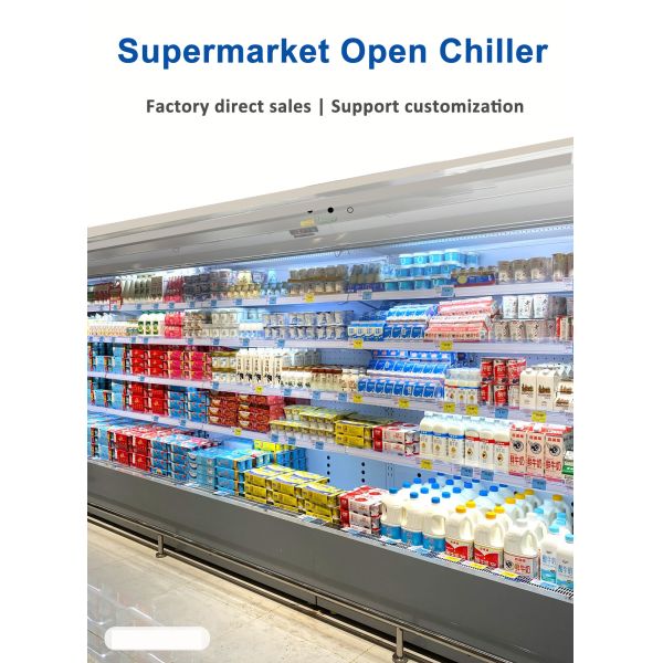 Customized Drinks Open Display Refrigerator R404a Vegetable And Fruits Cooler