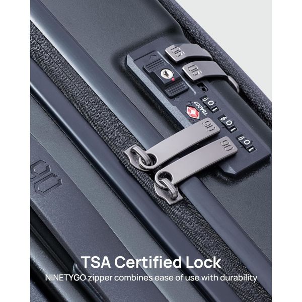 22 x 14 x 9 companhia aérea aprovada, bagagem de 20 polegadas com compartimento de laptop frontal, rodas de dupla rotação, PC de lado duro