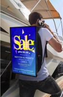 Sac à dos à haute luminosité affichage publicitaire LCD de 24 pouces
