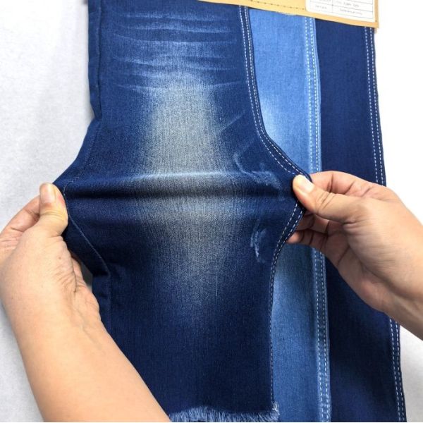 Indigo Blue Satin Good Stretch Denim Fabric With Ready Stock For Legging Pants