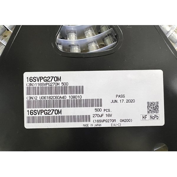 16SVPG270Mの集積回路の破片アルミニウム ポリマー コンデンサー270µF放射状SMD