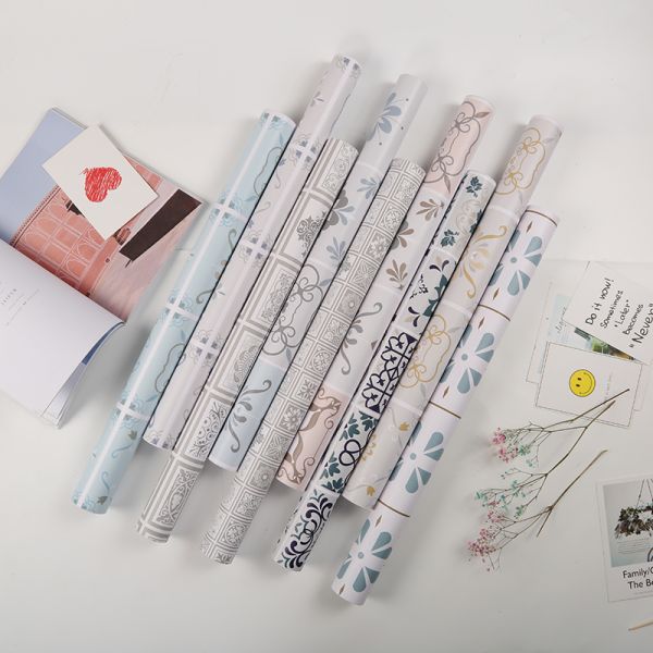 Oilproof Self Adhesive Bathroom Floor Tiles 0.47mm Anti Slip PVC Flooring Sticker