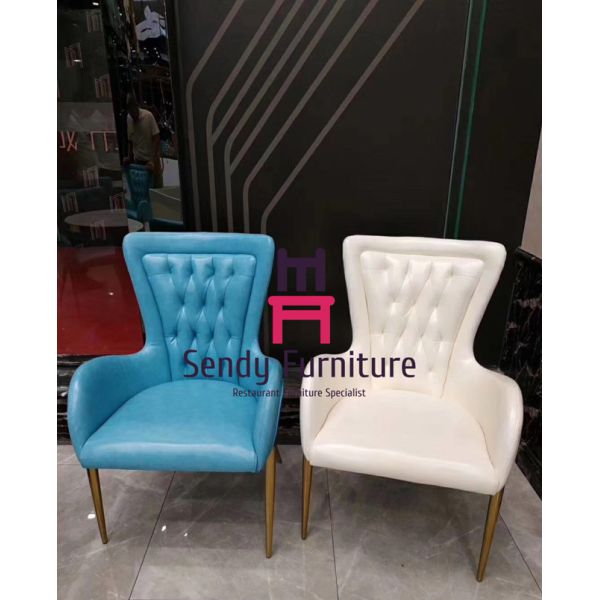 Кожаные стулья гостиничного номера руки с кнопкой декоративной/ногами нержавеющей стали