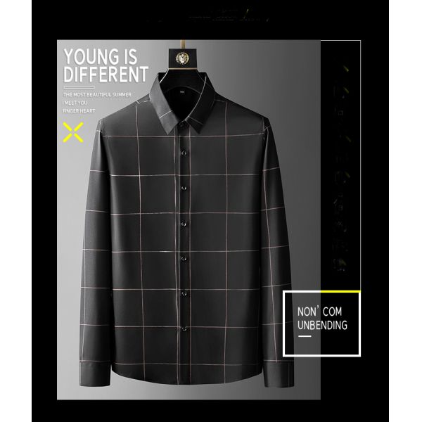 100% хлопчатобумажная мужская платовая рубашка осенняя мода неформальная большая длинная рукава рубашка